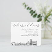 Carte D'accompagnement Dîner de répétition élégant du Mariage de Pittsbur (Debout devant)