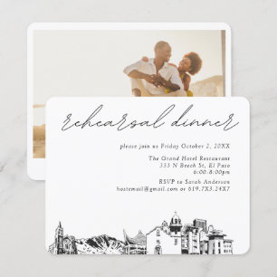 Carte D'accompagnement Dîner de répétition élégant du Mariage El Paso