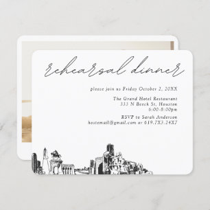 Carte D'accompagnement Dîner de répétition élégant Mariage de Houston