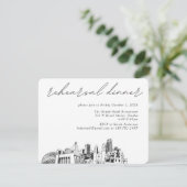 Carte D'accompagnement Dîner de répétition élégant Mariage Omaha (Debout devant)