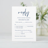 Carte D'accompagnement Dîner mariage RSVP, options de repas, demande de c (Debout devant)