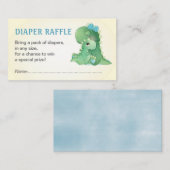 Carte D'accompagnement Dinosaur Bleu Bébé Garçon Douche Déchets Raffle Ti (Devant / Derrière)