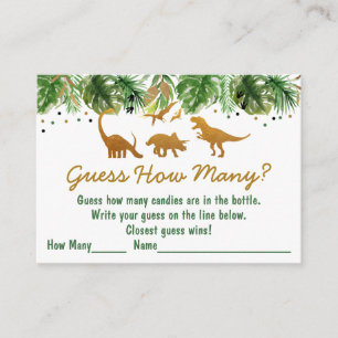 Carte D'accompagnement Dinosaur Safari Devine Combien De Jeu De Douche