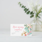 Carte D'accompagnement Dinosaur Tea Party devine combien de bonbons (Debout devant)