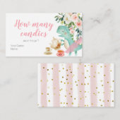 Carte D'accompagnement Dinosaur Tea Party devine combien de bonbons (Devant / Derrière)