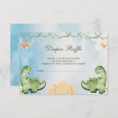 Carte D'accompagnement Dinosaure Hatching Bientôt Baby shower Diapper Raf (Devant / Derrière)