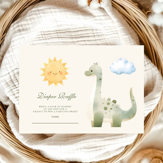 Carte D'accompagnement Dinosaure Hatching Bientôt Baby shower Diapper Raf