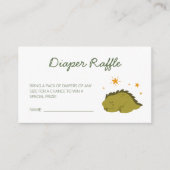 Carte D'accompagnement Dinosaure Vert Étoiles Bébé Dinosaure Raffle (Devant)
