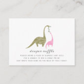 Carte D'accompagnement Dinosaures Baby shower rose Déchets Raffle (Devant)