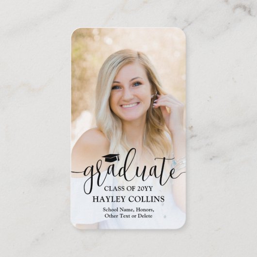 Carte D'accompagnement Diplôme du College Pizza Fund QR Code & Photo (Dos)