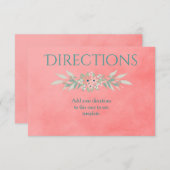 Carte D'accompagnement Direction de charme rose (Devant / Derrière)