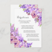 Carte D'accompagnement Direction de mariage floral pourpre rustique Lilas (Devant / Derrière)