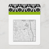 Carte D'accompagnement Direction du monogramme floral noir et blanc (Dos)