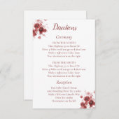 Carte D'accompagnement Direction florale de Bourgogne (Devant / Derrière)