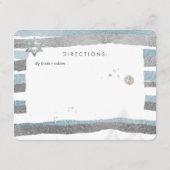 Carte D'accompagnement Direction PixDezines/argent/bleu/rayures/mitzvah (Dos)