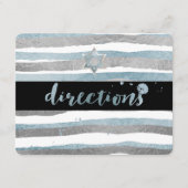 Carte D'accompagnement Direction PixDezines/argent/bleu/rayures/mitzvah (Devant)
