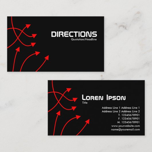 Carte D'accompagnement Directions (Devant / Derrière)