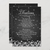 Carte D'accompagnement Directions de conduite pour un mariage Hiver Étinc (Devant / Derrière)