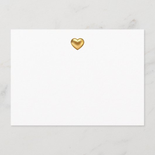 Carte D'accompagnement Directions de mariage à coeur doré moderne simple (Dos)