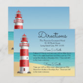 Carte D'accompagnement Directions de mariage au phare maritime Plage Océa (Devant / Derrière)