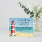 Carte D'accompagnement Directions de mariage au phare maritime Plage Océa (Debout devant)