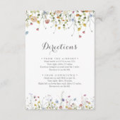 Carte D'accompagnement Directions de mariage avec des fleurs sauvages dél (Devant)