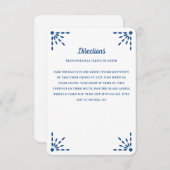 Carte D'accompagnement Directions de mariage avec Papier Picado Bleu Magn (Devant / Derrière)