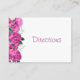 Carte D'accompagnement Directions de mariage bouquet floral romantique