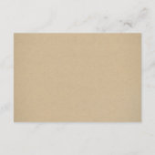 Carte D'accompagnement Directions de mariage calligraphiées Kraft rustiqu (Dos)