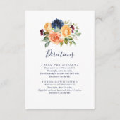 Carte D'accompagnement Directions de mariage florales élégantes multicolo (Devant)