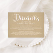 Carte D'accompagnement Directions de mariage Kraft rustique blanc Script