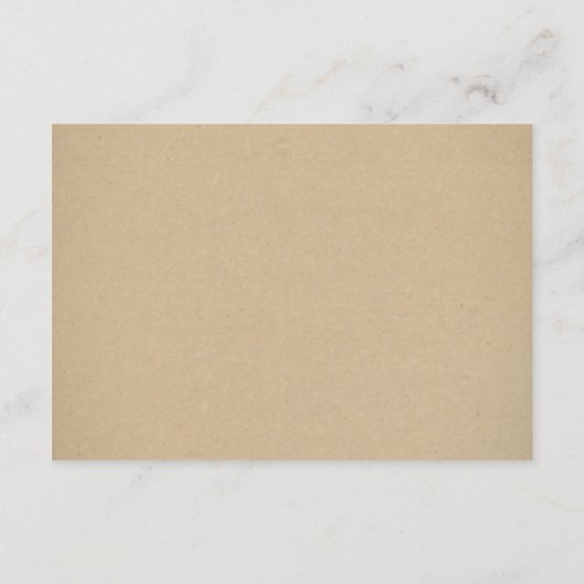 Carte D'accompagnement Directions de mariage Kraft rustique blanc Script (Dos)