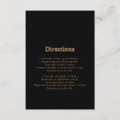 Carte D'accompagnement Directions de mariage minimal classique or noir (Devant)
