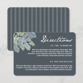 Carte D'accompagnement Directions de mariage pour Pretty Blooms Vintage G (Devant / Derrière)
