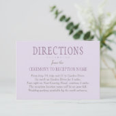 Carte D'accompagnement Directions de mariage rustique violet vert (Debout devant)