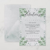 Carte D'accompagnement Directions de mariage simple moderne Eucalyptus (Devant / Derrière)