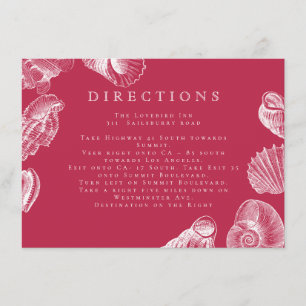 Carte D'accompagnement Directions de plage Viva Magenta moderne coquillag