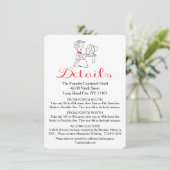 Carte D'accompagnement Directions Mariée & Salle Mariage noir et blanc (Debout devant)