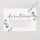 Carte D'accompagnement Directions simples Mariage de calligraphie Eucalyp (Devant)