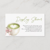 Carte D'accompagnement Display Shower Green Matcha Latte Bridal Shower (Devant)