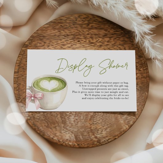 Carte D'accompagnement Display Shower Green Matcha Latte Bridal Shower