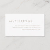 Carte D'accompagnement Disposition minimale | Blanc avec Mariage beige Dé (Devant)