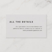 Carte D'accompagnement Disposition minimale | Détails du Mariage gris et (Devant)