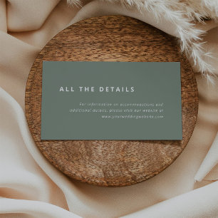 Carte D'accompagnement Disposition minimale   Détails du Mariage Vert Sag