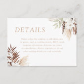 Carte D'accompagnement Divine Boho Blanc Floral Détails du Mariage (Devant)