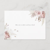 Carte D'accompagnement Divine Dusty Rose Blush Floral Détails du Mariage (Dos)