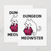 Carte D'accompagnement Donjon Meowster Chat Drôle (Devant / Derrière)