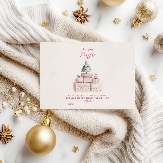 Carte D'accompagnement Dons de Noël rose Diapper Raffe