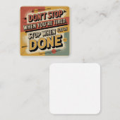 Carte D'accompagnement Don't Stop When You're Tired (Devant / Derrière)