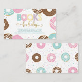 Carte D'accompagnement Donut Baby shower fille en noix Apportez un livre (Devant / Derrière)